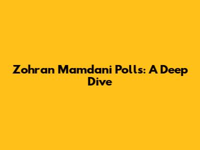 Zohran Mamdani Polls: A Deep Dive