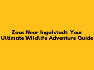 Zoos Near Ingolstadt: Your Ultimate Wildlife Adventure Guide